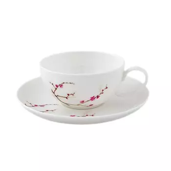 "Цветущая сакура" чашка с блюдцем, 180 мл