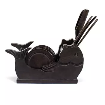 Инструменты для чайной церемонии "Форель", грушевое дерево