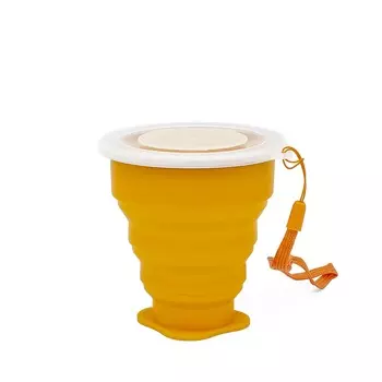 Калабас складной, силикон, оранжевый, 120 мл