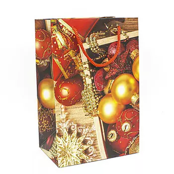 Пакет подарочный "Новогодние игрушки", 23х15 см