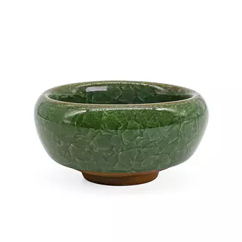 Пиала из обливной керамики "Колотый лед" (малахит), 40 мл