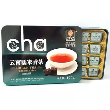 Шен Пуэр с рисовыми листьями в боксе, 100 г (уцененный товар)