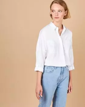 Рубашка с карманами однотонная One size