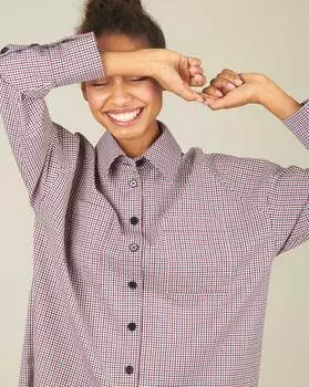 Рубашка в клетку с карманами XS