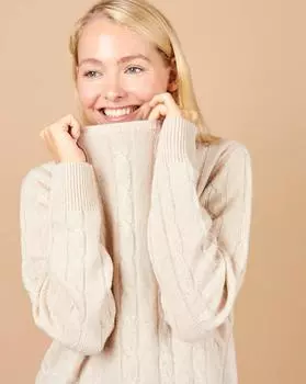 Свитер с косами из 100% кашемира S
