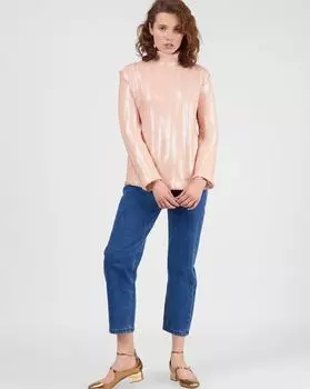 Топ с длинными рукавами из пайеток S