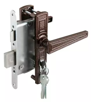 Замок врезной цилиндровый с защёлкой ЗВ4-3.01, 4 кл.