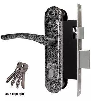 Замок врезной цилиндровый с защёлкой ЗВ7, 4 кл.