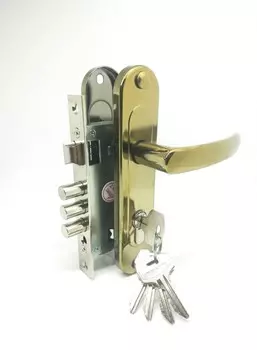 Замок врезной цилиндровый с защёлкой ЗВ7-60.1-02, 5 кл.