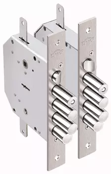 Замок врезной сувальдный с задвижкой и защёлкой Гранит 1.06.43 правый с тягами