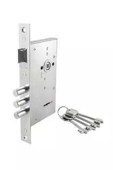 Замок врезной сувальдный с защёлкой ЗВ9-6, 4 кл.