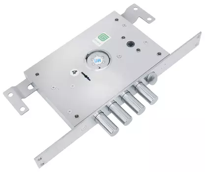 Замок врезной сувальдный с защёлкой ЗВ 21.14 Т правый