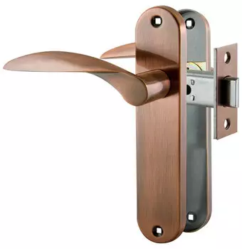 Защелка межкомнатная врезная в комплекте с ручкой SET F2012