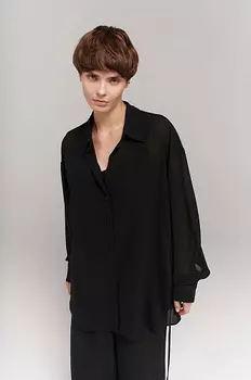 Блуза из шифона объемного силуэта