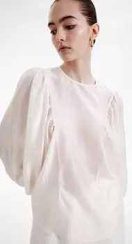 Блуза объемного силуэта с драпировкой