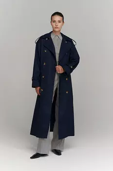 Двубортный тренч с поясом