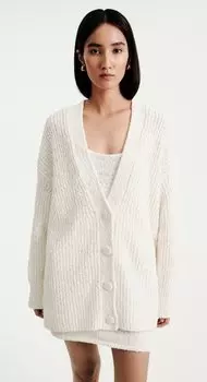 Хлопковый кардиган из фактурной пряжи