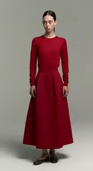 Юбка-миди с защипами