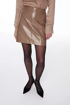 Юбка-мини из лакированной кожи