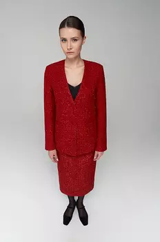 Костюм: жакет и юбка из твида