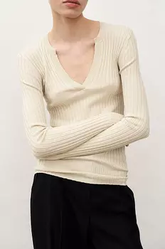 Лонгслив с фигурным вырезом