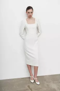 Платье-миди с длинным рукавом