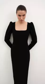 Платье-миди с длинным рукавом