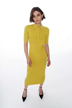 Платье-миди с воротником-поло