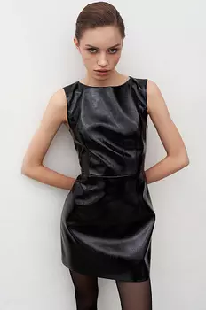 Платье-мини из лакированной кожи