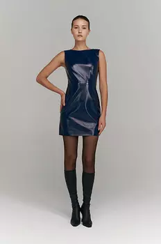 Платье-мини из лакированной кожи