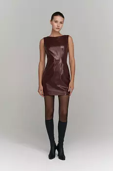 Платье-мини из лакированной кожи