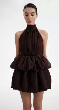 Платье мини с объемной юбкой