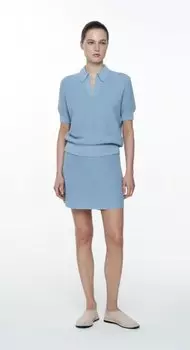 Поло фактурной вязки