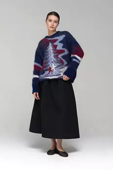 Пуловер жаккардовый из ангоры