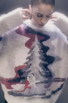 Пуловер жаккардовый из ангоры