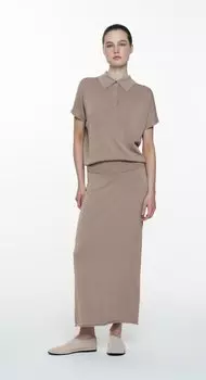 Трикотажная юбка-миди