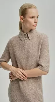 Трикотажное платье-поло