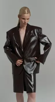 Жакет из лакированной кожи