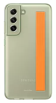 Чехол-накладка Samsung S21FE EF-XG990CMEGRU Slim Strap Cover, оливковый