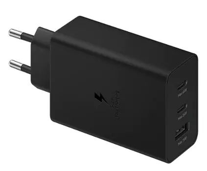 СЗУ Samsung EP-T6530NBEGRU Power Delivery 65Вт (3 порта 2xUSB-C, USB-A) чёрный