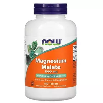NOW - Magnesium Malate (Малат Магния) 1000 мг, 180 таб