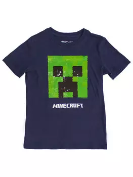 Футболка Minecraft с пайетками (синяя)