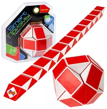 Головоломка в виде шара Smart Призмы: Змейка (красно-белая) (24 сегмента)