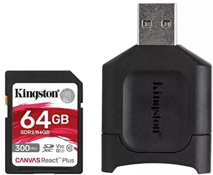Карта памяти Kingston SDXC Canvas React Plus (MLPR2/64GB)