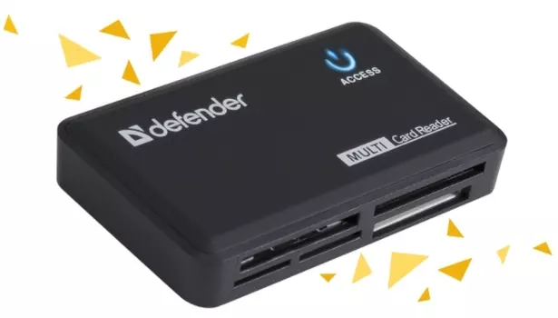 Картридер Defender Optimus USB 2.0, 5 слотов (83501)