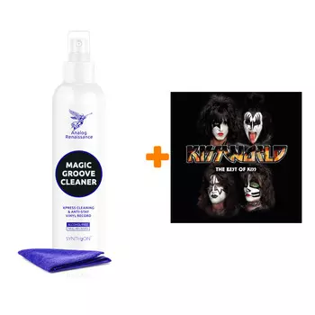 KISS Kissworld The Best Of Kiss 2LP + Спрей для очистки LP с микрофиброй 250мл Набор