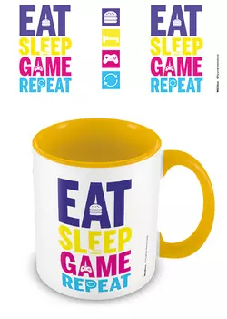 Кружка Eat, Sleep, Game, Repeat: Gaming Yellow Coloured Inner