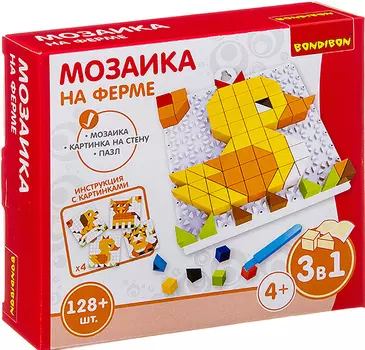 Мозаика для детей На ферме (128 деталей)