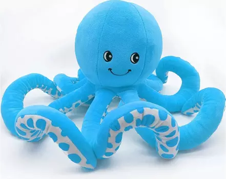 Мягкая игрушка Осьминог голубой (25 см)