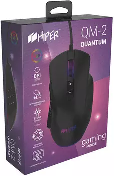 Мышь HIPER Quantum QM-2 проводная игровая для PC (чёрный)(4603721480302)